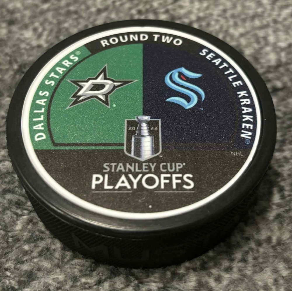 Dallas Stars vs Seattle Kraken 2023 NHL Playoffs NHL Match Up Hockey Puck